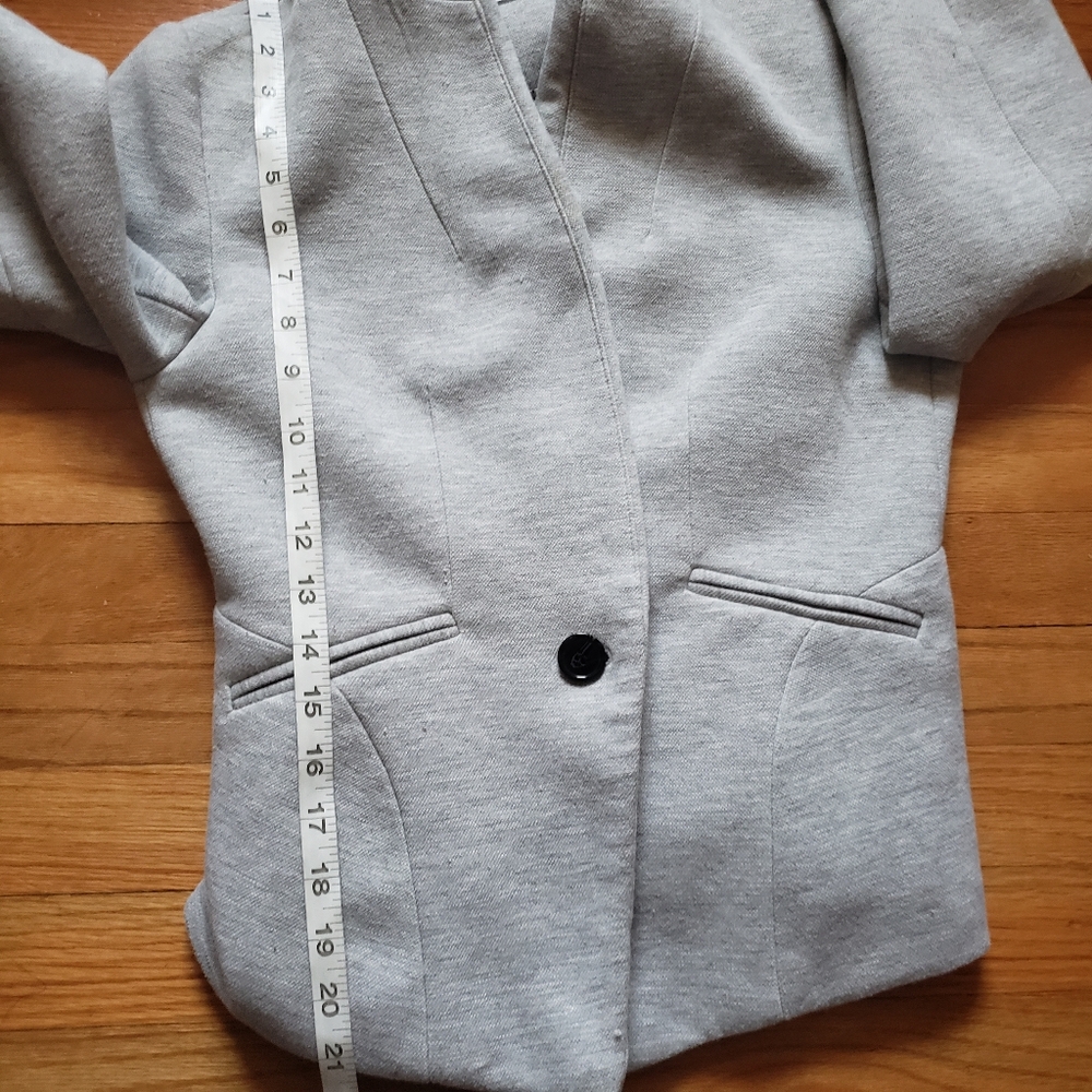 Cache Fully Lined Gris Clair 1 Button Blazer Us S… - image 3